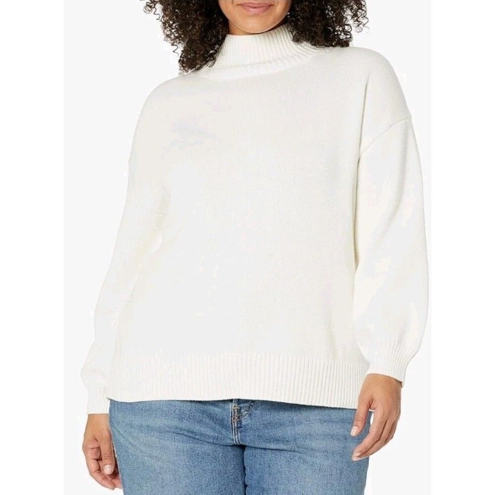 Amazon Essentials Women's 3XL Eggshell White Crewneck Sweater Soft Plus Size